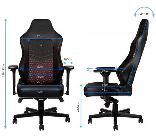 כסא גיימינג עור אמיתי Noblechairs HERO Real Leather Gaming Chair Black/Red