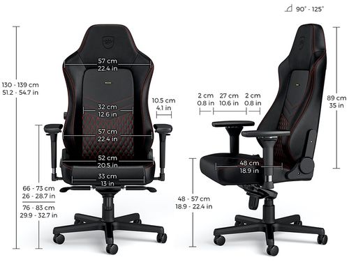 כסא גיימינג עור אמיתי Noblechairs HERO Real Leather Gaming Chair Black/Red