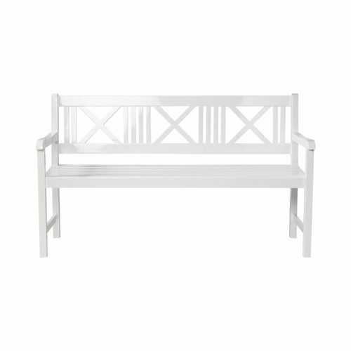 ספסל גינה תלת מושבי לבן ROSENBORG bench