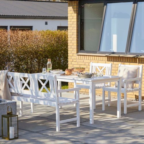 ספסל גינה תלת מושבי לבן ROSENBORG bench
