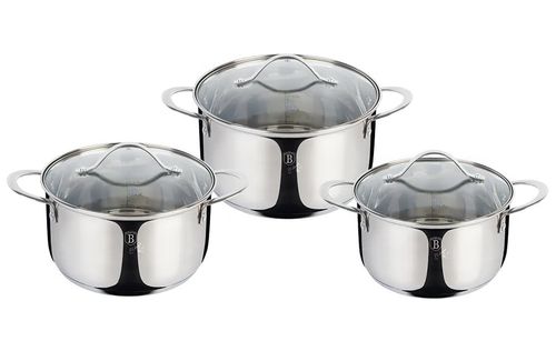 סט 3 כלי בישול איכותיים Berlinger Haus Silver BH-6662