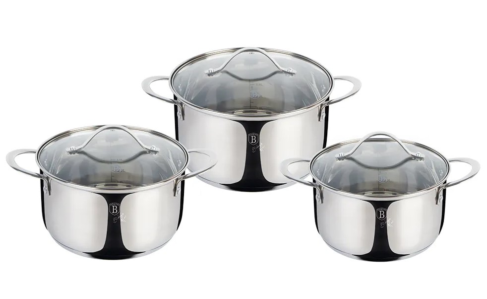 סט 3 כלי בישול איכותיים Berlinger Haus Silver BH-6662
