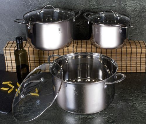 סט 3 כלי בישול איכותיים Berlinger Haus Silver BH-6662