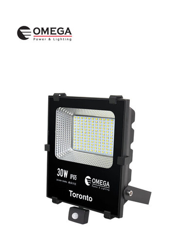 פרוז'קטור לד שחור, עם חיישן תנועה 30W אור יום
