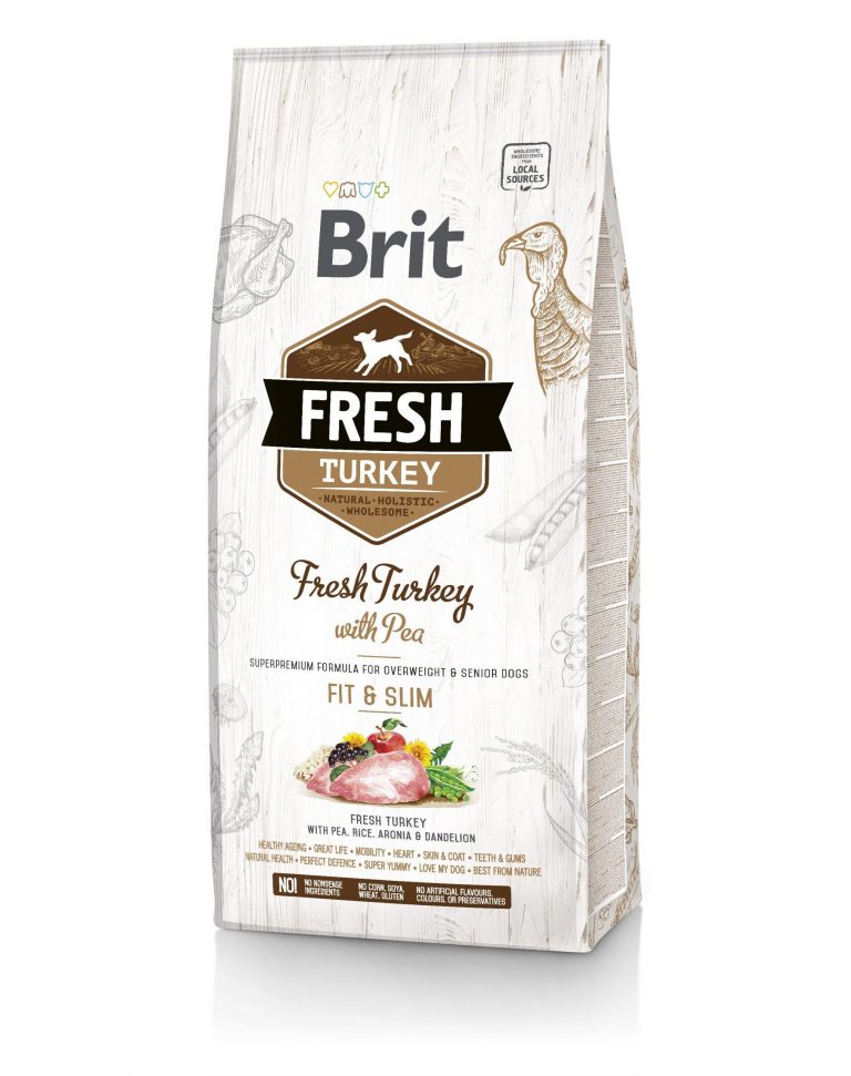 מזון לכלב בריט פרש לייט הודו ואפונה 12 ק"ג Brit Fresh