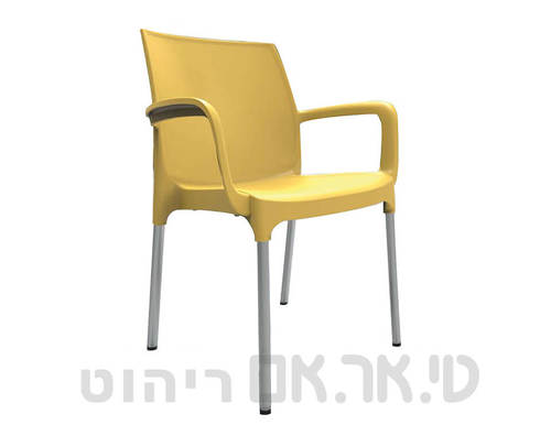כסא דגם אלגנט עם ידיות צהוב