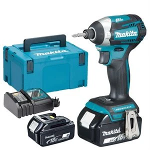 סט מברגת אימפקט נטענת Makita DTD154RTE BL 18V סוללות 5AH ומטען