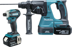 סט 2 כלים 18V נטען עם 2 סוללות 6A ומטען MAKITA DLX2468JX1