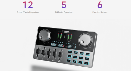 חבילת פודקאסט EC2818 ALL IN ONE הכוללת ממשק עם מיקסר וכרטיס קול + מיקרופון קונדנסר PODCAST מבית DONNER