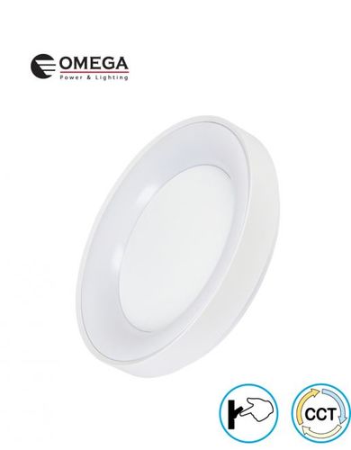 תמונת מוצר נוספת גוף תאורה צמוד תקרה STELLA שליטה באמצעות מפסק קיר OMEGA OM-STEL-50W-CCT-WH CCT