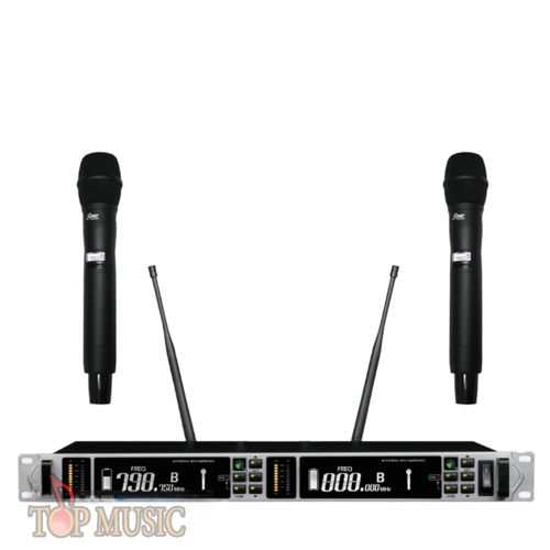זוג מיקרופונים UHF מקצועי
