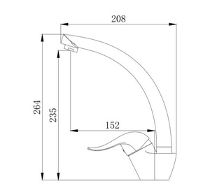 ברז פרח גבוה למטבח פיה מסתובבת ניקל מבריק 2305-2L סיוון אופיר