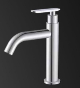 ברז מים קרים נמוך פיה קבועה ידית סטיק ניקל מבריק 1339 סיוון אופיר