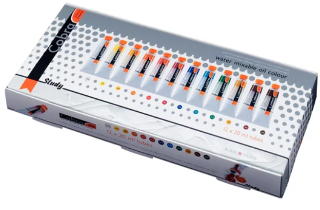 סט 12 צבעי שמן על בסיס מים COBRA (TALENS)