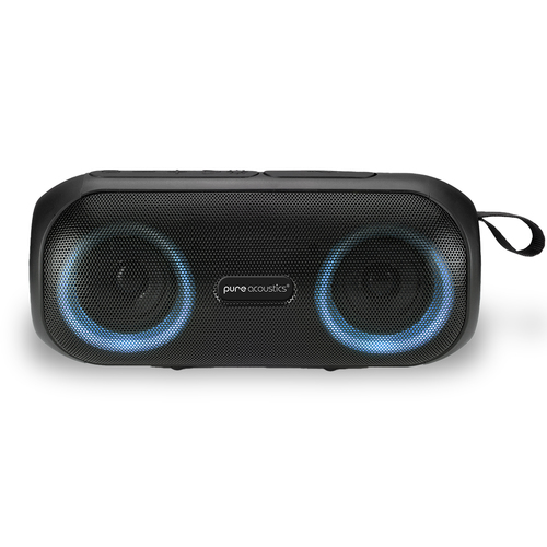 רמקול בלוטוס נייד מוגן מים IP65 עם תאורת RGB דגם QBT-270 מבית PURE ACOUSTICS