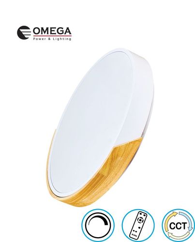 גוף תאורה צמוד תקרה+שלט OMEGA OM-RAFA-75W-RC-WH RAFAEL  