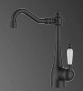 ברז פרח נמוך פיה מסתובבת ידית חרס לבנה שמור מט 3610B סיוון אופיר