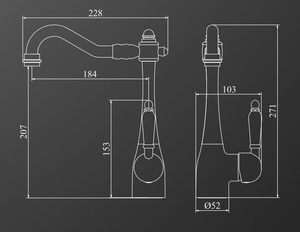 ברז פרח נמוך פיה מסתובבת ידית חרס לבנה שמור מט 3610B סיוון אופיר