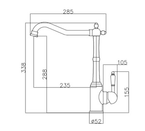 ברז פרח נמוך פיה מסתובבת ידית חרס לבנה ניקל מוברש 3614CB סיוון אופיר