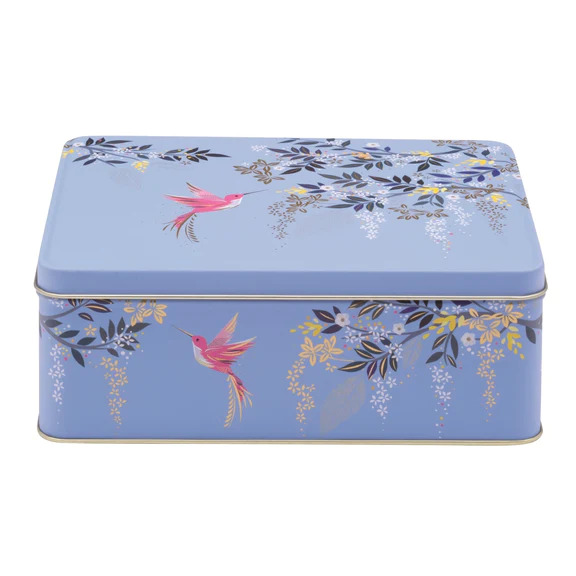 קופסת פח מלבנית : Light Blue Hummingbird