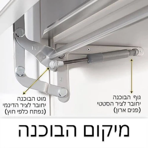 זווית מיקום הבוכנות גז לדלת ארון קלפה למיקרוגל 250N, 380N, 500N (ניוטון)  לשימוש במנגנוני מיקרוגל לארונות מטבח תיקון הרכבה והחלפה קלים ופשוטים - סטבילוס STABILUS גרמניה