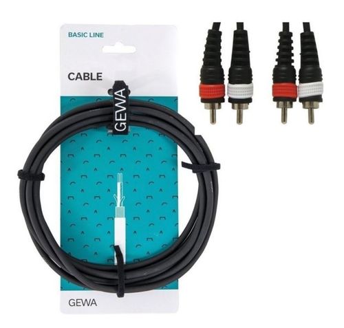 כבל TWIN אורך 1.5 מטר 2xRCA - 2xRCA מסדרת BASIC LINE מבית GEWA (Germany)