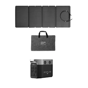 מערכת סולארית היברידית סולארי כולל תחנת כח 2000MAX ופאנל סולארי מתקפל 400 תיק לפאנל