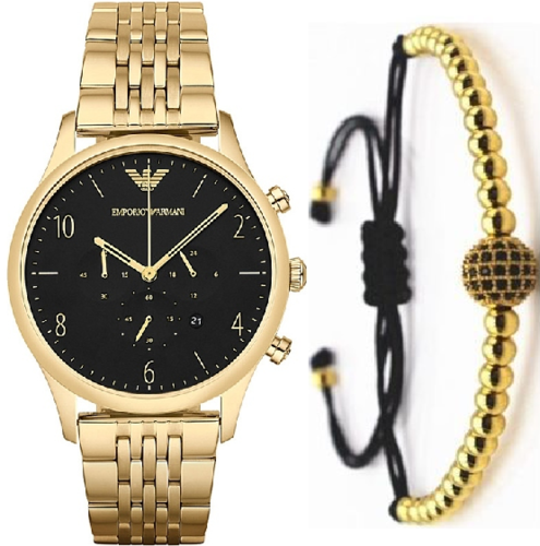 שעון ארמני EMPORIO Armani AR1893 סט צמיד מתנה לגברים
