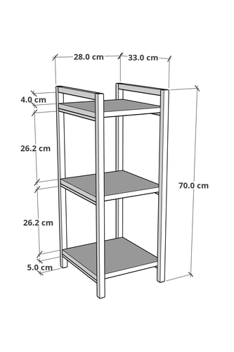 מעמד 3 מדפים דקורטיבי דגם פנחס