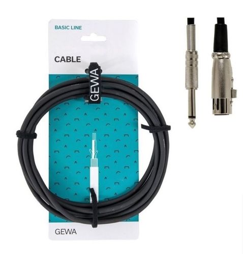 כבל מיקרופון XLR(f)- PL 6.3 באורך 9 מטר MICROPHONE CABLE מסדרת BASIC LINE מבית GEWA (Germany)