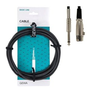 כבל מיקרופון XLR(f)- PL 6.3 באורך 9 מטר MICROPHONE CABLE מסדרת BASIC LINE מבית GEWA (Germany)