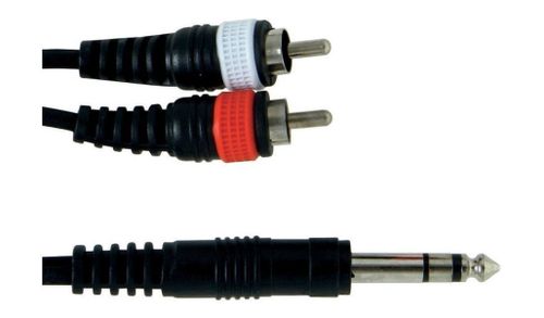 כבל Y אורך 3 מטר PL(s) 6.3 - 2xRCA מסדרת BASIC LINE מבית GEWA (Germany)