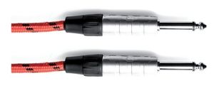 כבל PL 6.3 מקצועי 6 מטר TWEED בצבע אדום שחור Instrument cable mono Pro Line מבית GEWA (Germany)