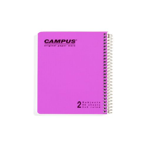 מחברת ספירלה 2 נושאים משובץ CAMPUS A5 במגוון צבעים