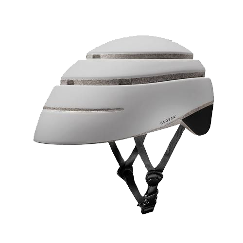 Closca Loop Faltbarer Fahrradhelm – Unisex, Größe L, Weiß/schwarz, EN1078 & CPSC Zertifiziert, 45% Faltbar