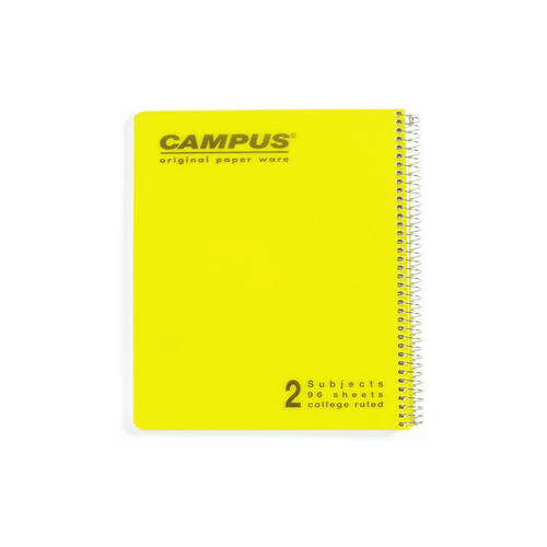 מחברת ספירלה 2 נושאים שורה CAMPUS A4 במגוון צבעים