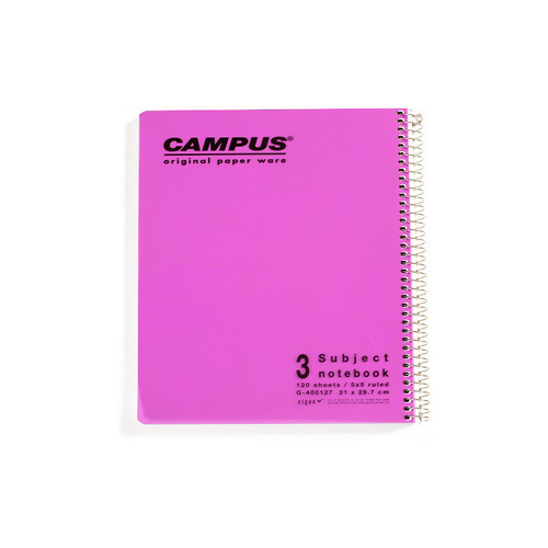 מחברת ספירלה 3 נושאים משובץ CAMPUS A4 במגוון צבעים