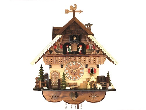 שעון קוקייה עם אלמנטים נעים מהיער השחור 484QMT