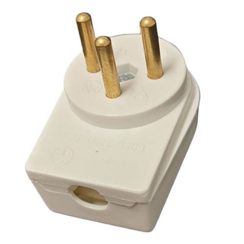 תקע צד משוריין איכותי 3 פין לכבל עד 2.5*3 - 230V/16A לבן