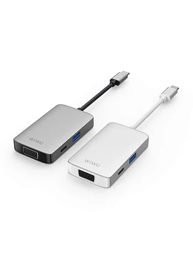 תחנת עגינה 5 ב-1 למחשב נייד USB-C  עם חיבורי HDMI, אודיו 3.5, Type-C, USB 3.0, VGA