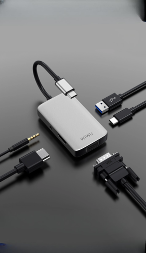 תחנת עגינה 5 ב-1 למחשב נייד USB-C  עם חיבורי HDMI, אודיו 3.5, Type-C, USB 3.0, VGA