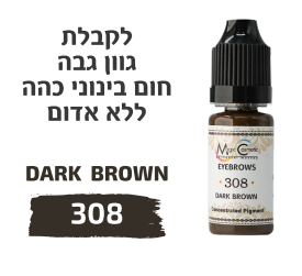 גוון גבה חום בינוני כהה ללא אדום