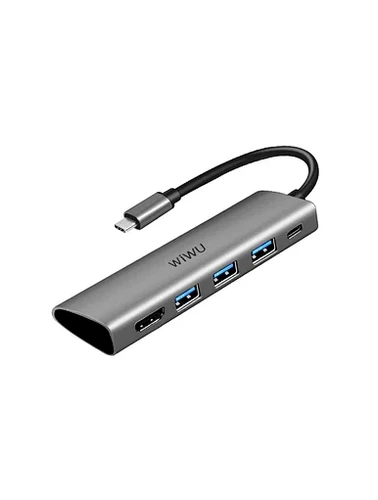 תחנת עגינה 5 ב 1 עם חיבור USB Type C דגם WiWU-Alpha 531H