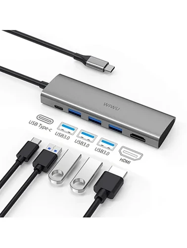 תחנת עגינה 5 ב 1 עם חיבור USB Type C דגם WiWU-Alpha 531H