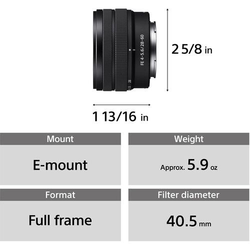Sony FE 28-60mm f/4-5.6 עדשה