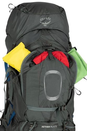 תרמיל AETHER 70 PLUS מבית אוספרי OSPREY בצבע אפור