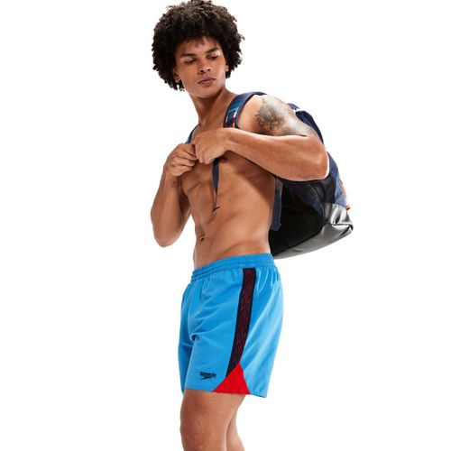 מכנס ים לגברים | Hyper Boom Splice 16″ Swim Shorts Blue/Red