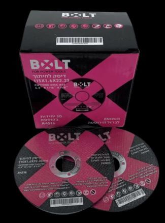 דיסק פלקס 4.5X1.6 לחיתוך ברזל ונירוסטה BOLT A4516 - חבילה 50 יח 