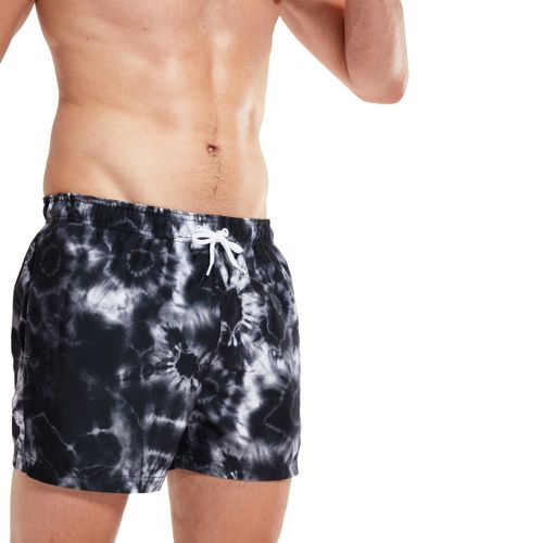 מכנס ים לגברים | Digital Printed Leisure 14″ Swim Shorts Black/White