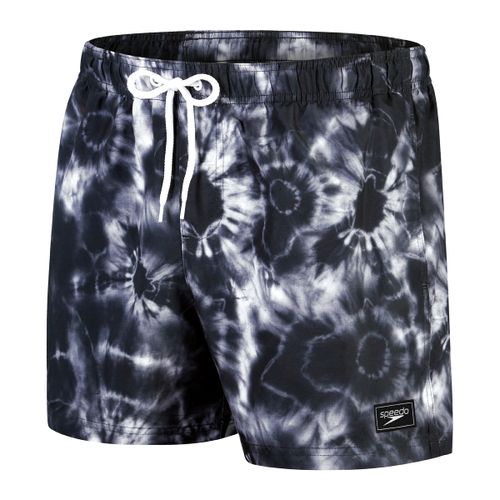 מכנס ים לגברים | Digital Printed Leisure 14″ Swim Shorts Black/White